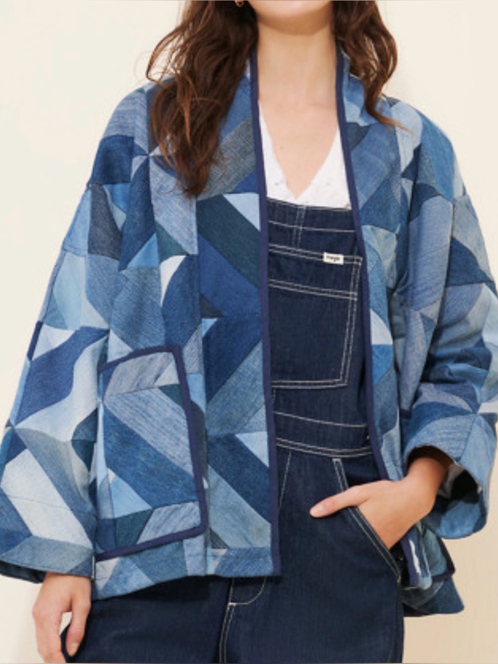 Free People x Sissel Edelbo Elliot Patchwork Denim Jacket one size